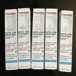 Set Of 5 New Thayers Rapid Acne Treatment 10% Sulfur Acne Prone Skin Exp 11/26